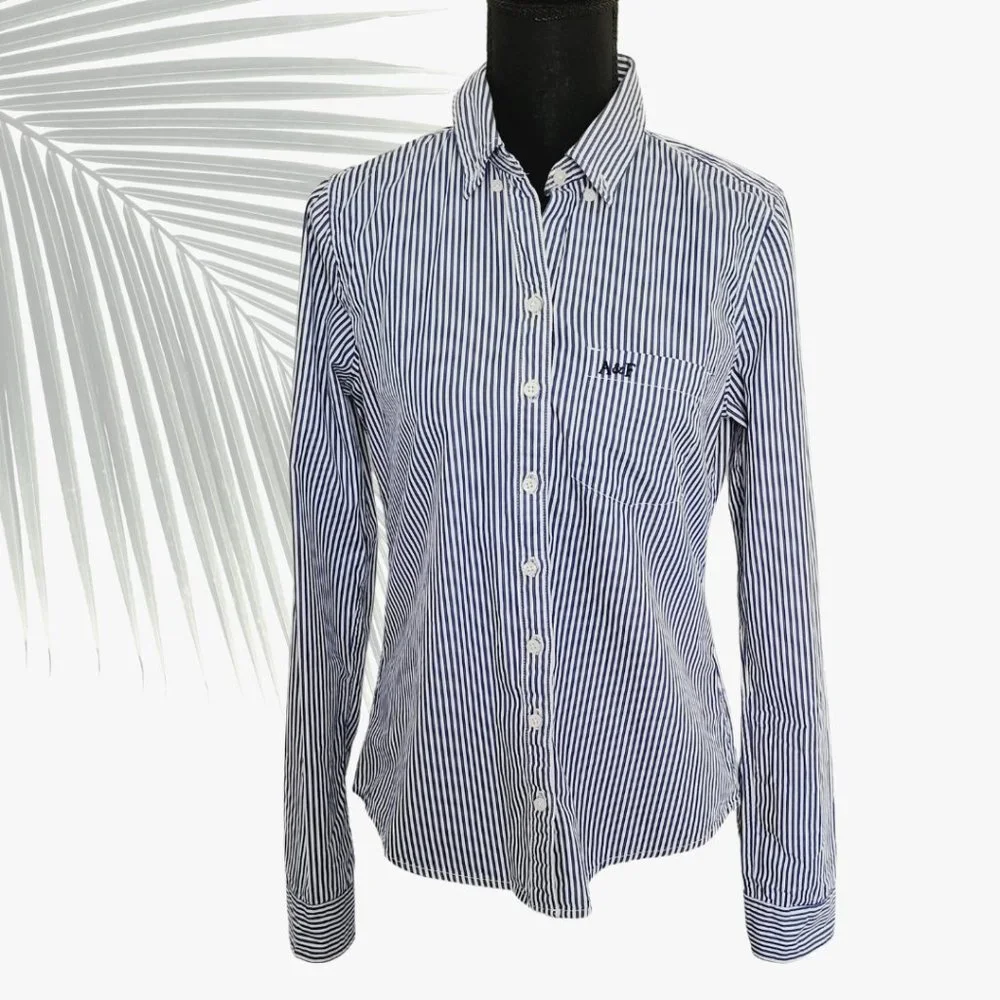 Abercrombie & Fitch Womens Striped Button Down EUC - Picture 3 of 7